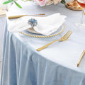 Round Luxurious Royal Velvet Tablecloth - LT BLUE - Washable Table Cover for Party Wedding Baby Shower Dinning Decoration. Choose size Below