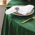 Round Luxurious Royal Velvet Tablecloth - HUNTER - Washable Table Cover for Party Wedding Baby Shower Dinning Decoration. Choose size Below