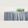 Round Luxurious Royal Velvet Tablecloth - DUSTYBLUE - Washable Table Cover for Party Wedding Baby Shower Dinning Decoration. Choose size