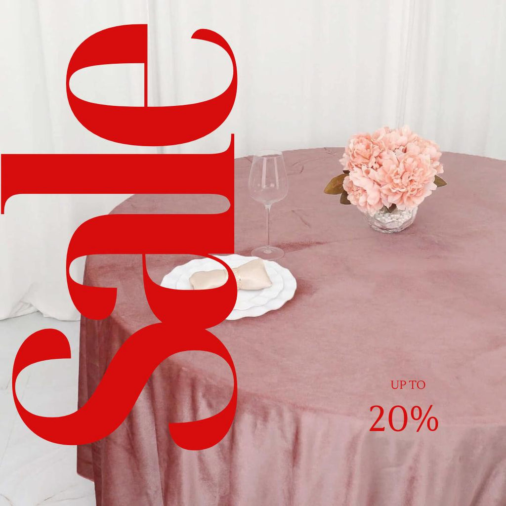 Round Luxurious Royal Velvet Tablecloth - DUSTYROSE- Washable Table Cover for Party Wedding Baby Shower Dinning Decoration. Choose size