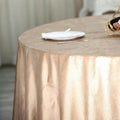 Round Luxurious Royal Velvet Tablecloth - CHAMPAGNE - Washable Table Cover for Party Wedding Baby Shower Dinning Decoration. Choose size