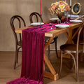 29" x 120" BURGUNDY - Luxurious Royal Velvet Table Runner, 10ft Wedding Reception Decorations Soft Velvet Fabric & Wedding Runners