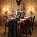 29" x 120" BLACK - Luxurious Royal Velvet Table Runner, 10ft Wedding Reception Decorations Soft Velvet Fabric & Wedding Runners