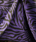 PURPLE/BLACK - Zebra Print - Anti Pill Theme Fleece Fabric, 60” Inches Wide – Sold By The Yard