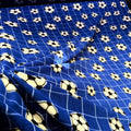 ROYAL BLUE - Soccer Print - Anti Pill Theme Fleece Fabric, 60” Inches Wide – Sold By The Yard