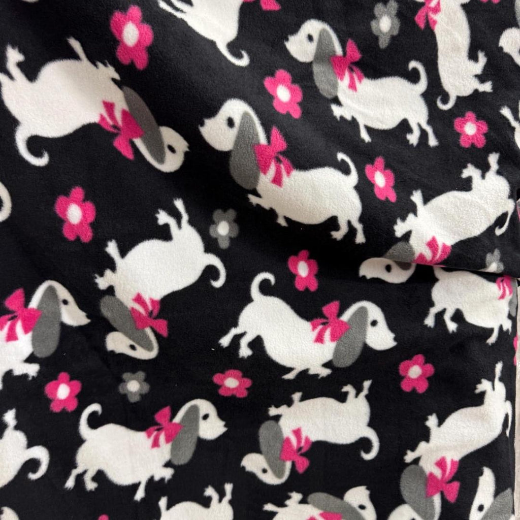White Dogs Print - Anti Pill Theme Fleece Fabric, 60” Inches Wide – Sold By The Yard