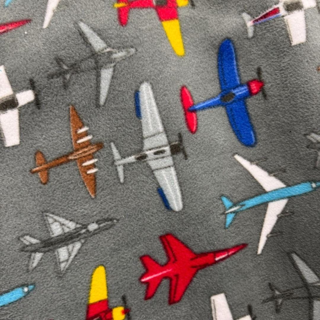 Flying Airplanes Print - Anti Pill Theme Fleece Fabric, 60” Inches Wide – Sold By The Yard