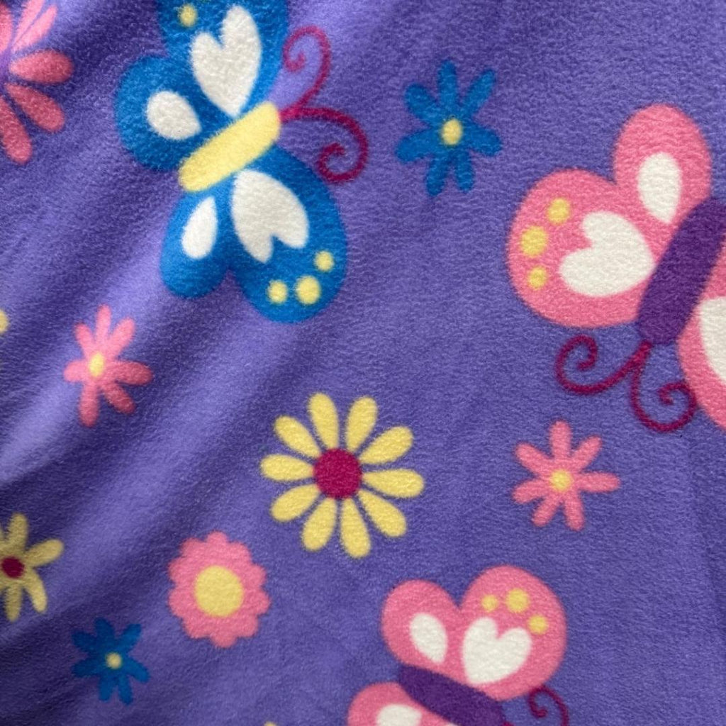 Butterfly Floral Print - Anti Pill Theme Fleece Fabric, 60” Inches Wide – Sold By The Yard