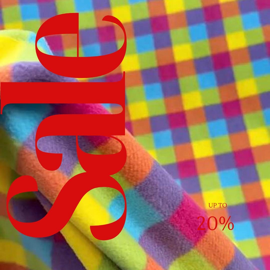 Multicolored Plaid Print - Anti Pill Theme Fleece Fabric, 60” Inches Wide – Sold By The Yard