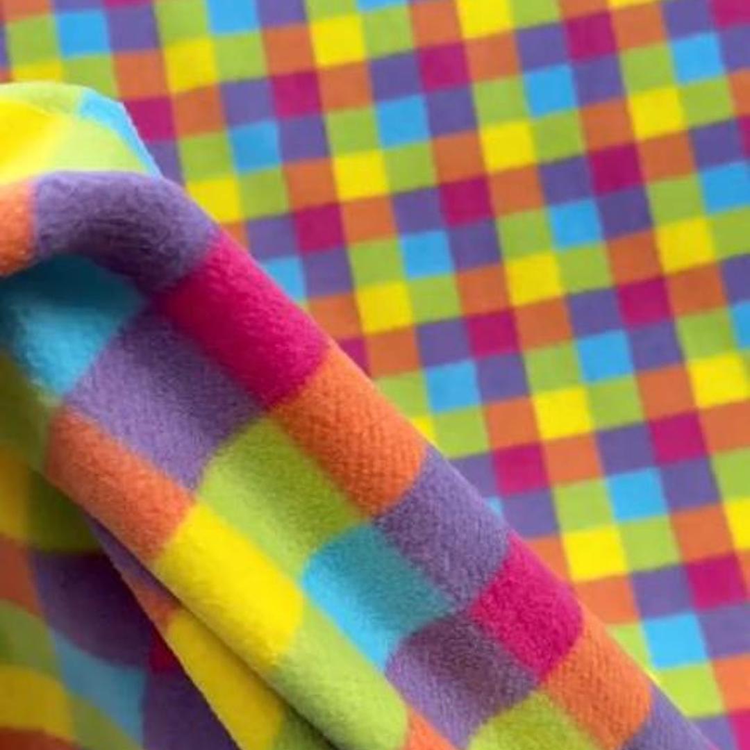 Multicolored Plaid Print - Anti Pill Theme Fleece Fabric, 60” Inches Wide – Sold By The Yard