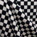 Black & White Checkered Print - Anti Pill Theme Fleece Fabric, 60” Inches Wide – Sold By The Yard