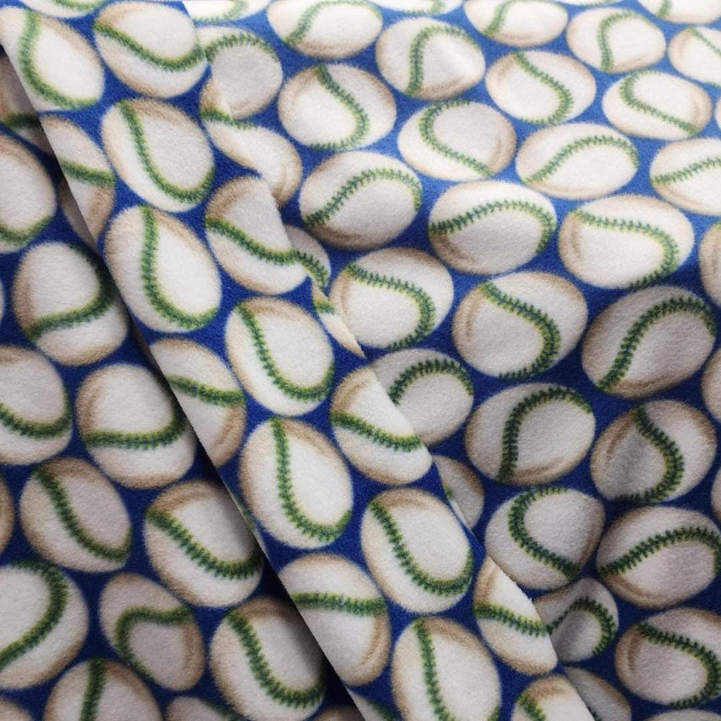 Blue Volleyball Print- Anti Pill Theme Fleece Fabric, 60” Inches Wide – Sold By The Yard
