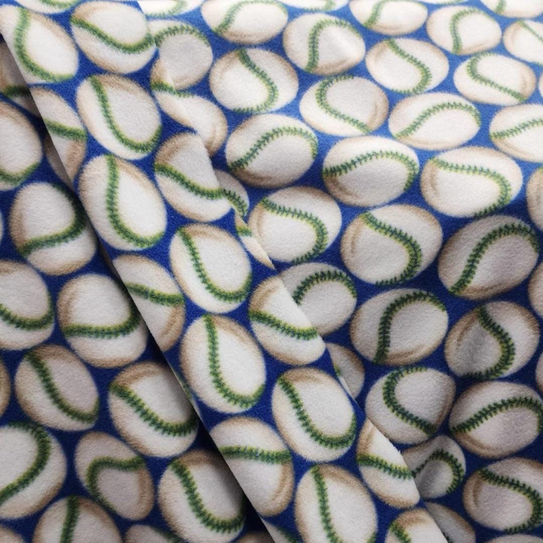 Blue Volleyball Print- Anti Pill Theme Fleece Fabric, 60” Inches Wide – Sold By The Yard