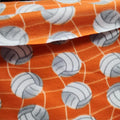 Orange Volleyball Print- Anti Pill Theme Fleece Fabric, 60” Inches Wide – Sold By The Yard
