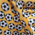 Yellow Soccer Print - Anti Pill Theme Fleece Fabric, 60” Inches Wide – Sold By The Yard
