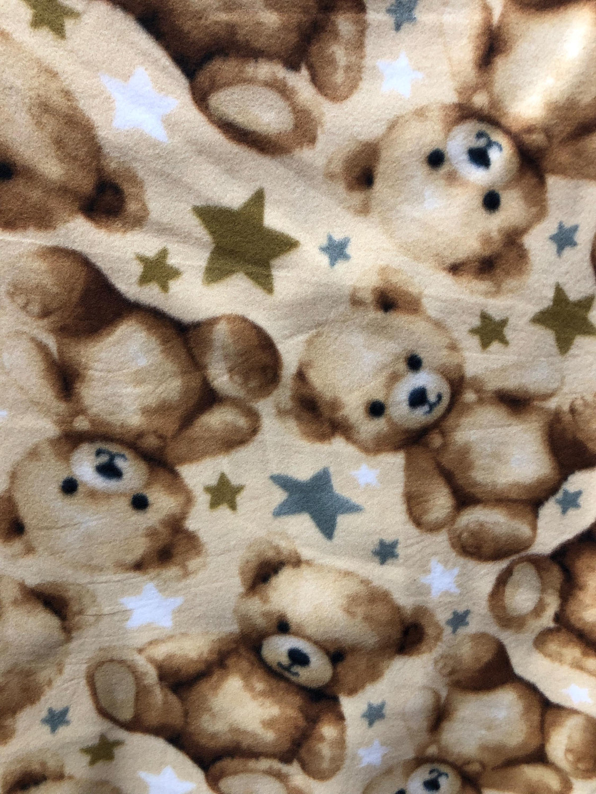 Teddy Bear Print - Anti Pill Theme Fleece Fabric, 60” Inches Wide – Sold By The Yard Brown