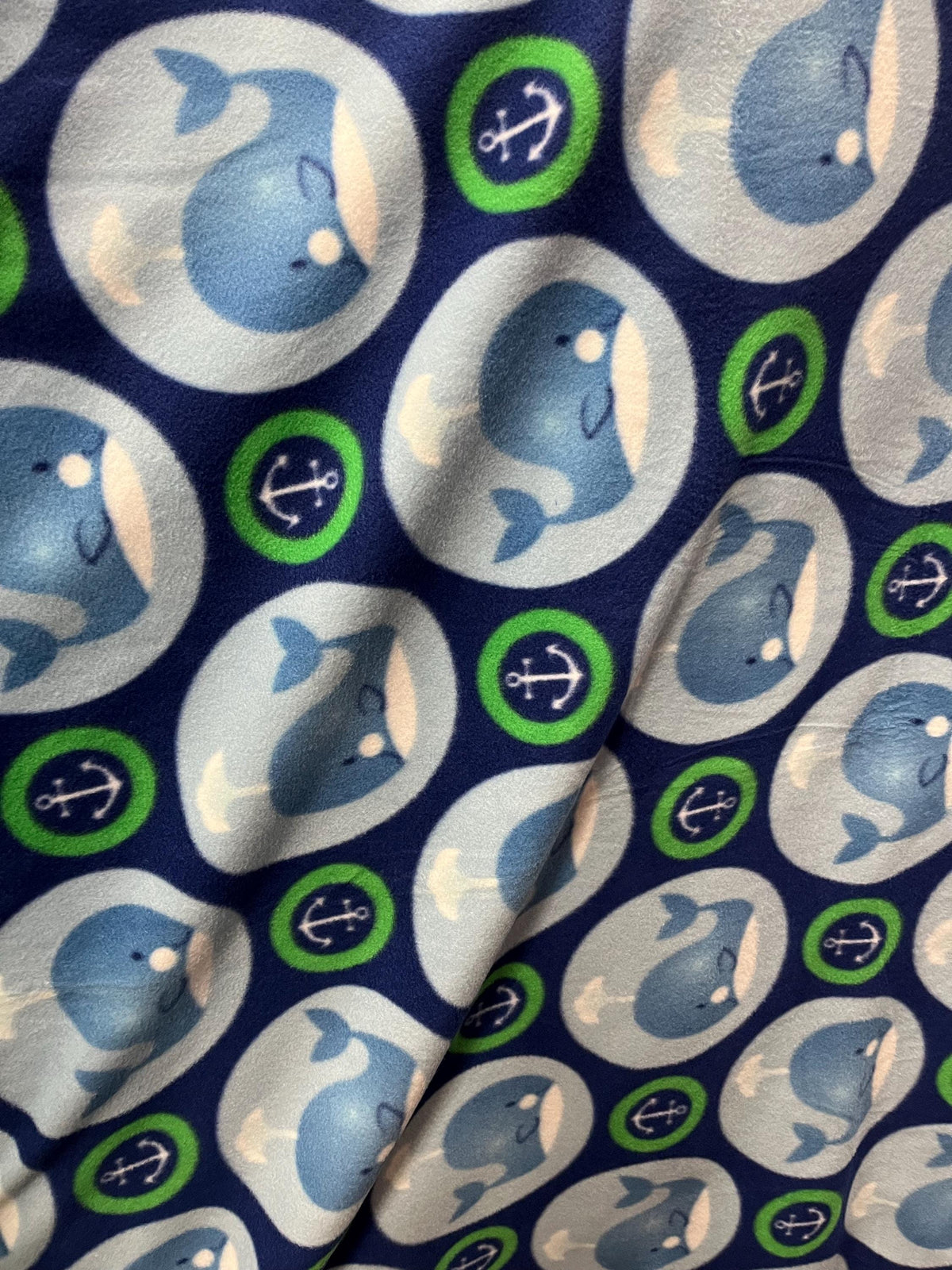 Blue Wales Print - Anti Pill Theme Fleece Fabric, 60” Inches Wide – Sold By The Yard