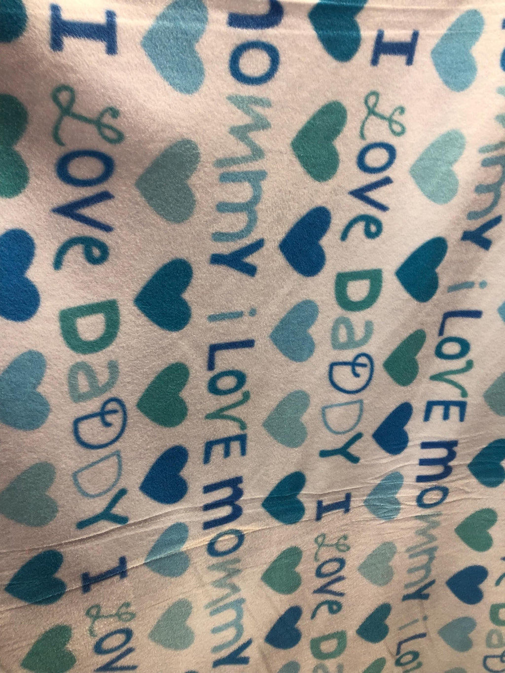 Mommy & Daddy Print- Anti Pill Theme Fleece Fabric, 60” Inches Wide – Sold By The Yard
