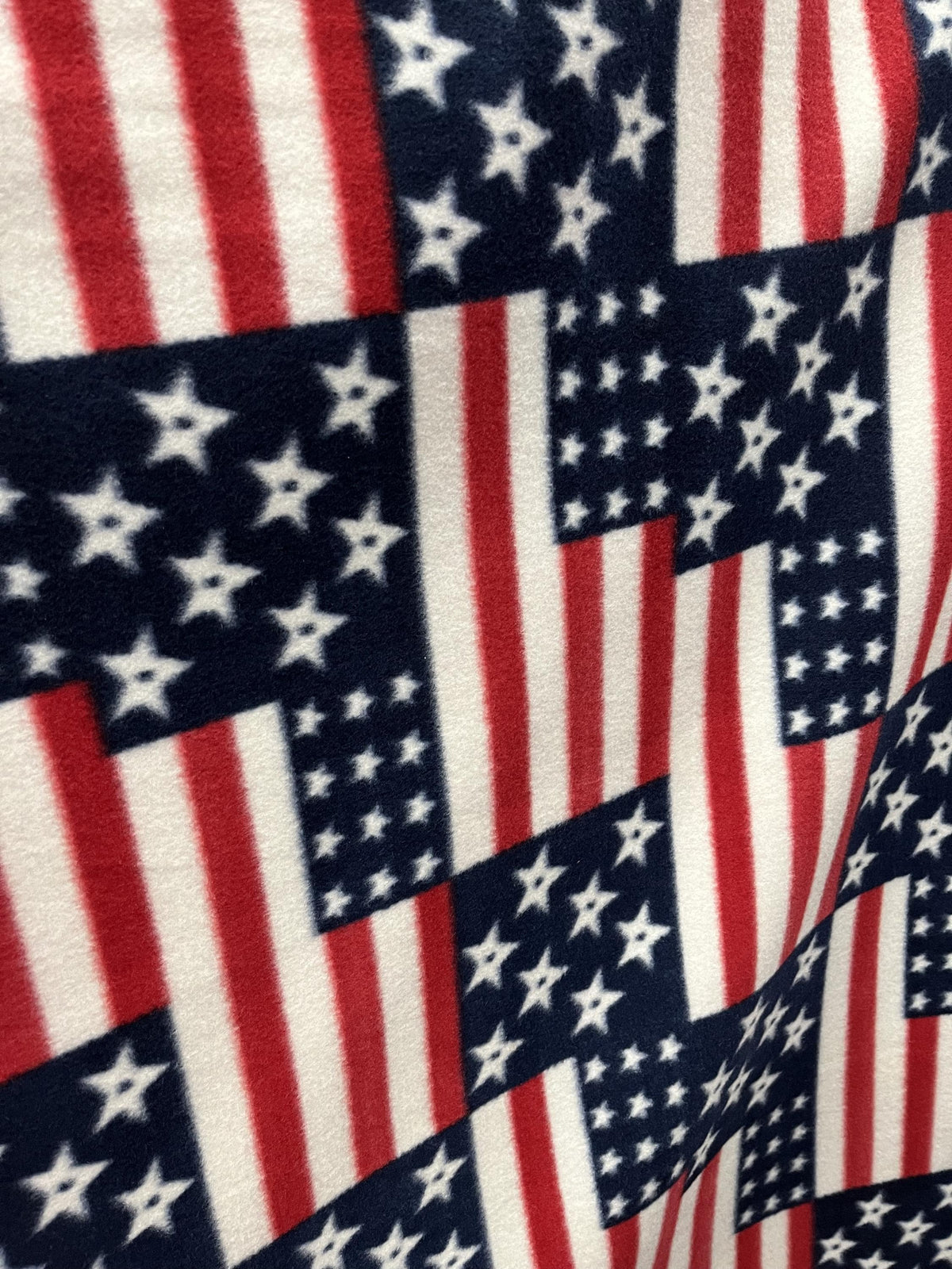 USA Flags Print - Anti Pill Theme Fleece Fabric, 60” Inches Wide – Sold By The Yard