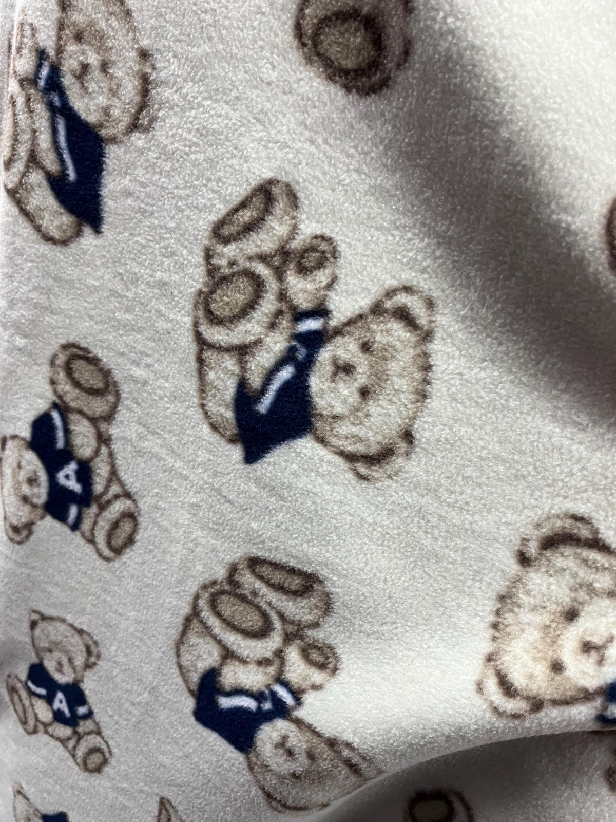 Teddy Bear Print - Anti Pill Theme Fleece Fabric, 60” Inches Wide – Sold By The Yard Beige
