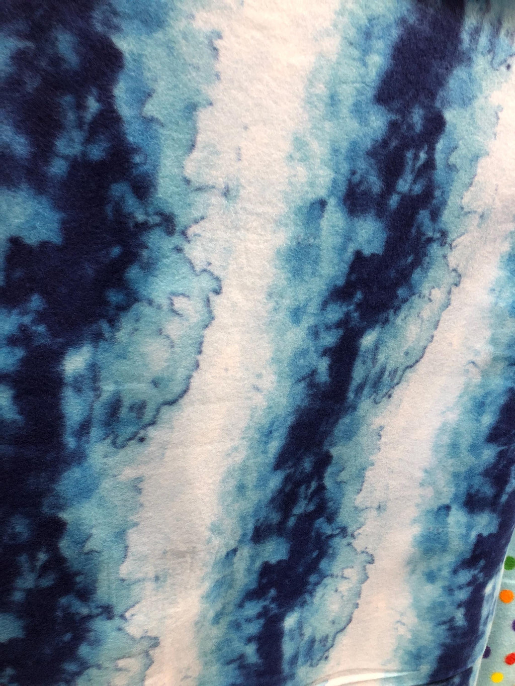 Tie Dyed Blue Print - Anti Pill Theme Fleece Fabric, 60” Inches Wide – Sold By The Yard