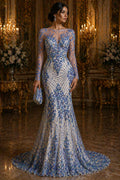Luxury Lace - Celeste - 3D Beaded Design with Embroidered Sequins and Beads On a Mesh Lace Fabric for Prom Dress By The Yard