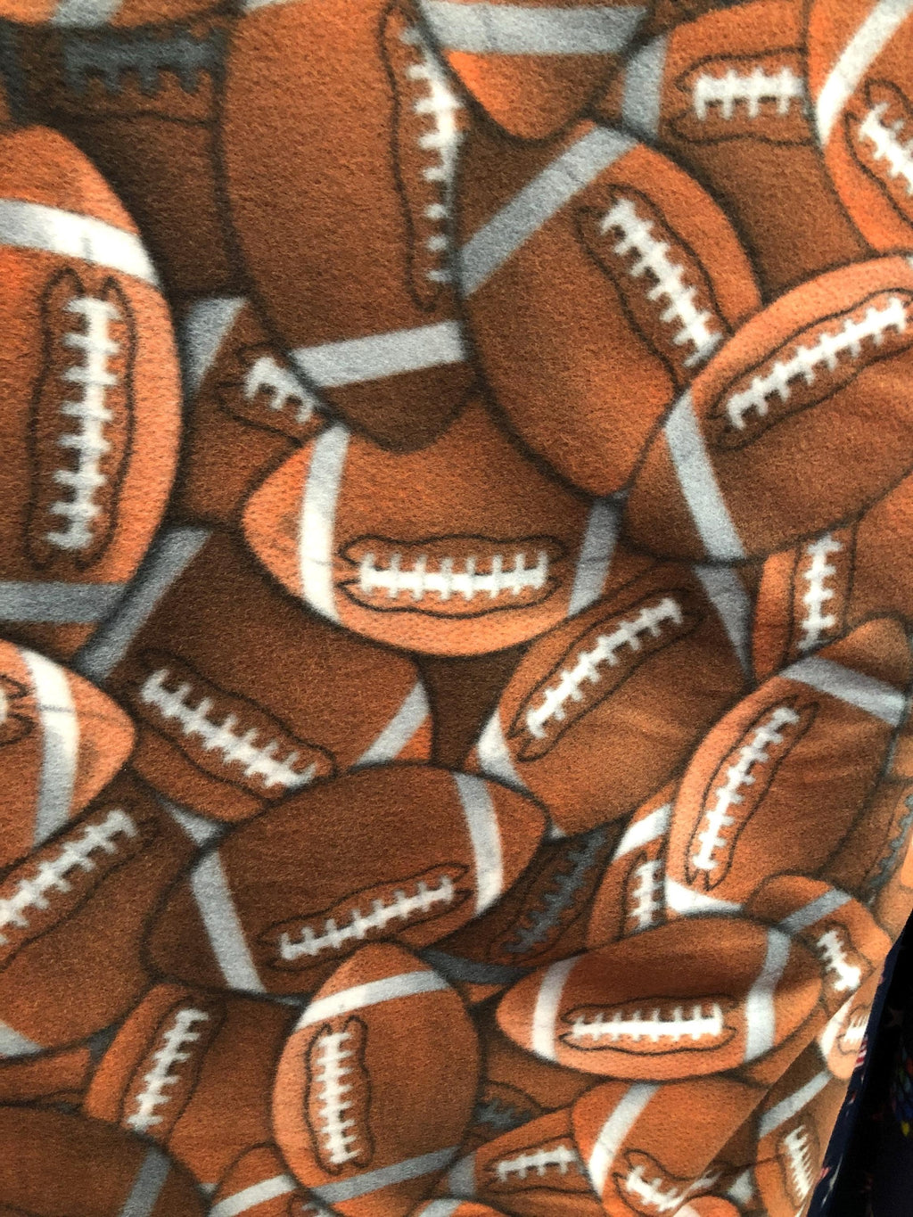 Footballs Print - Anti Pill Theme Fleece Fabric, 60” Inches Wide – Sold By The Yard