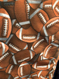Footballs Print - Anti Pill Theme Fleece Fabric, 60” Inches Wide – Sold By The Yard