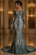 Luxury Lace - Hunter - 3D Beaded Design with Embroidered Sequins and Beads On a Mesh Lace Fabric for Prom Dress By The Yard