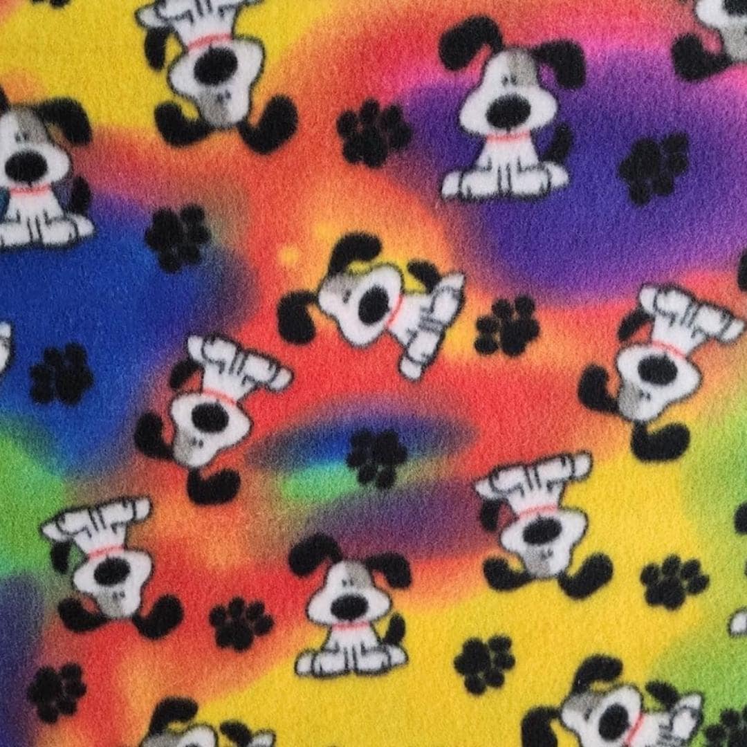Multicolor Puppy Print - Anti Pill Theme Fleece Fabric, 60” Inches Wide – Sold By The Yard