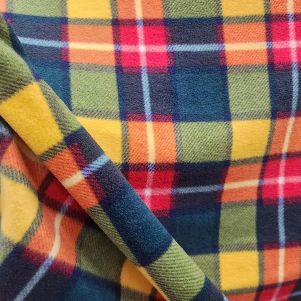 Multicolor Square Print - Anti Pill Theme Fleece Fabric, 60” Inches Wide – Sold By The Yard