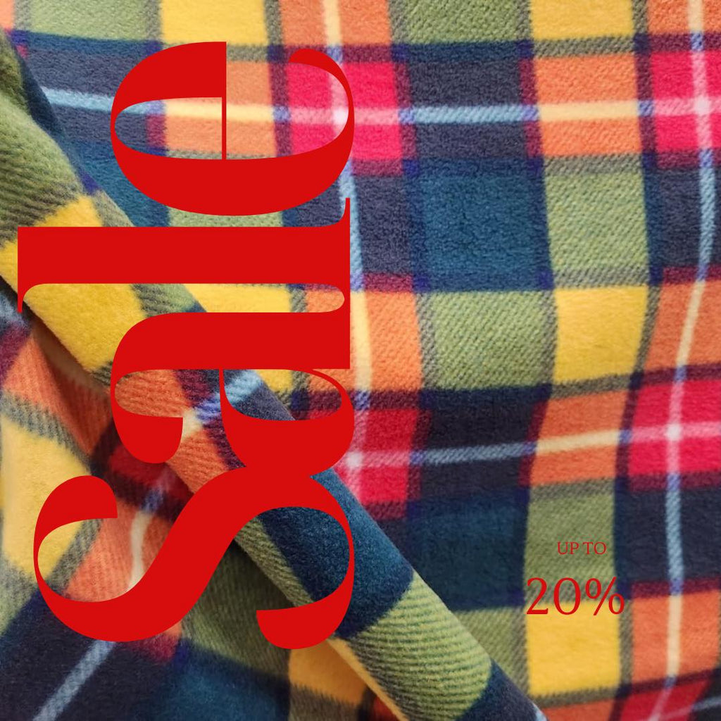 Multicolor Square Print - Anti Pill Theme Fleece Fabric, 60” Inches Wide – Sold By The Yard