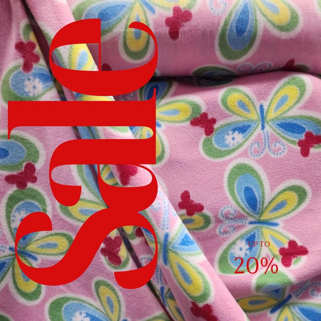 Pink Butterflies Design Print - Anti Pill Theme Fleece Fabric, 60” Inches Wide – Sold By The Yard