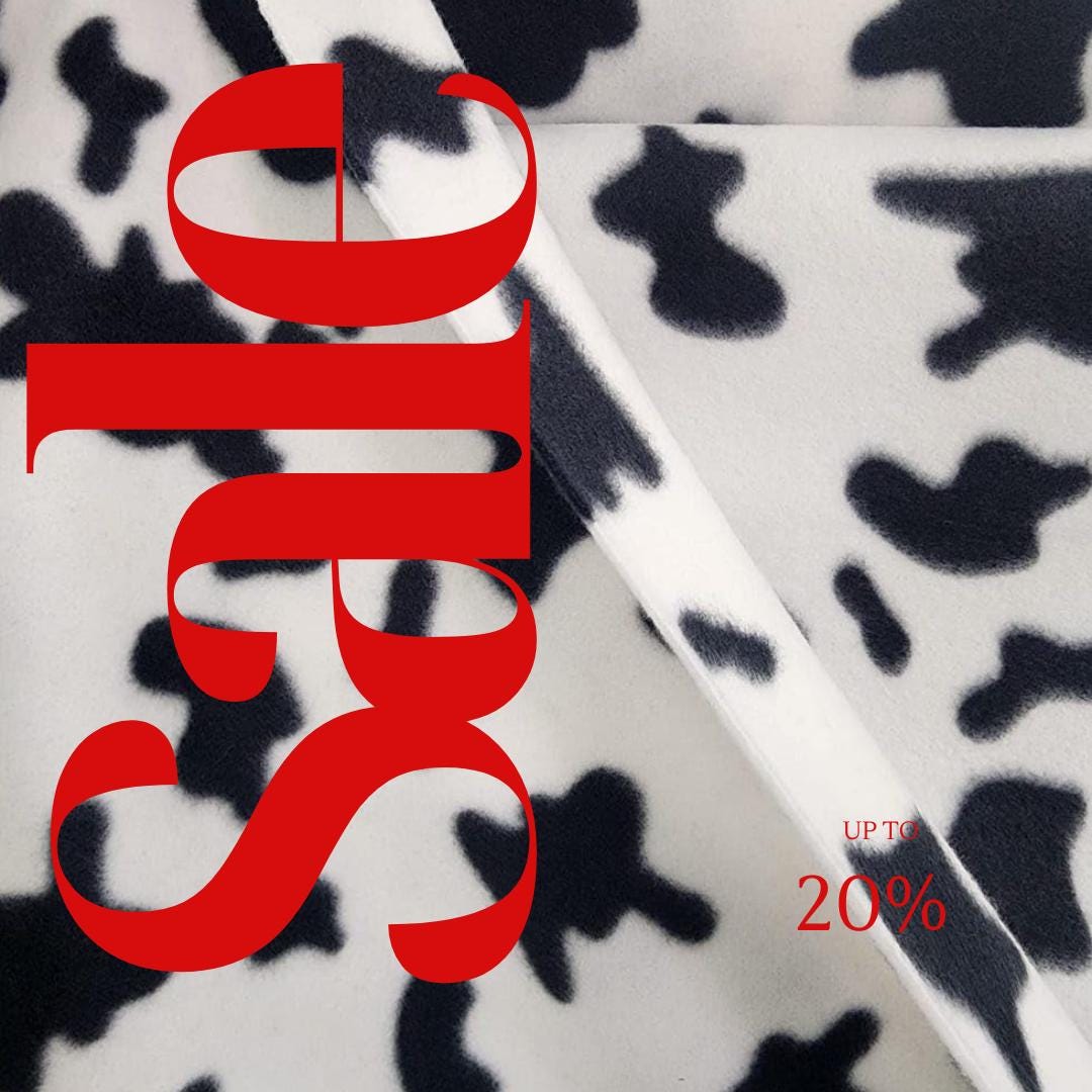Cow Print - Anti Pill Theme Fleece Fabric, 60” Inches Wide – Sold By The Yard