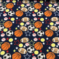 All Sports Balls Print  - Anti Pill Theme Fleece Fabric, 60” Inches Wide – Sold By The Yard