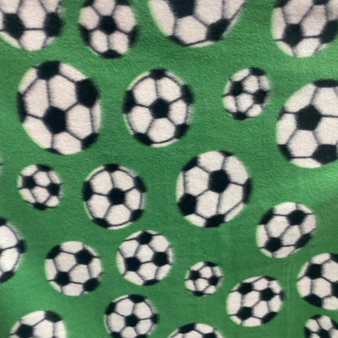 Green Soccer Print - Anti Pill Theme Fleece Fabric, 60” Inches Wide – Sold By The Yard