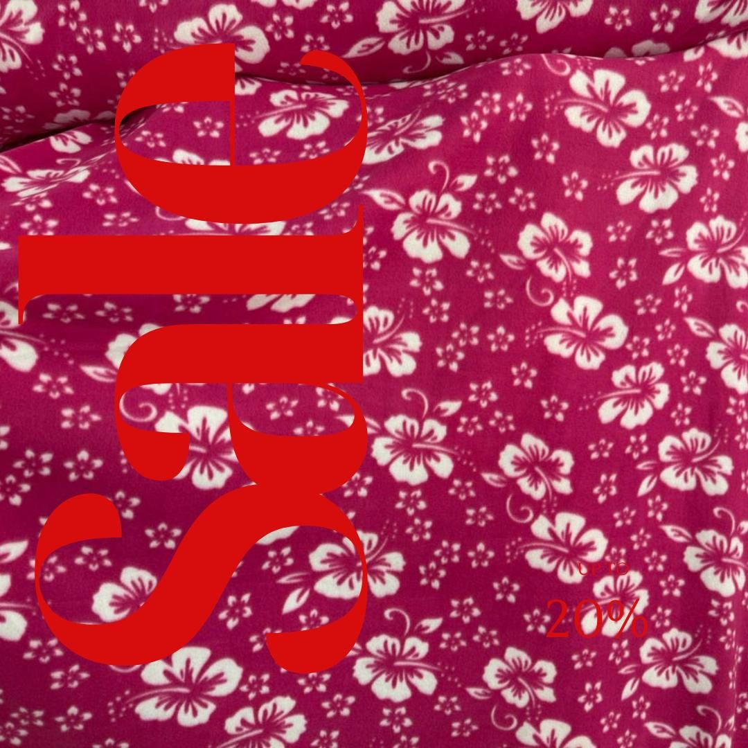 Hawaiian Print - Anti Pill Theme Fleece Fabric, 60” Inches Wide – Sold By The Yard Fuchia