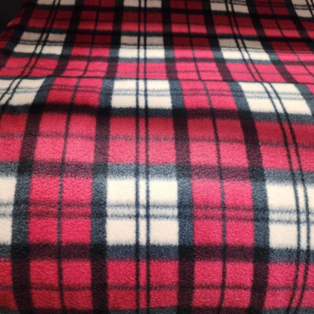 Plaid Checkered Print - Anti Pill Theme Fleece Fabric, 60” Inches Wide – Sold By The Yard