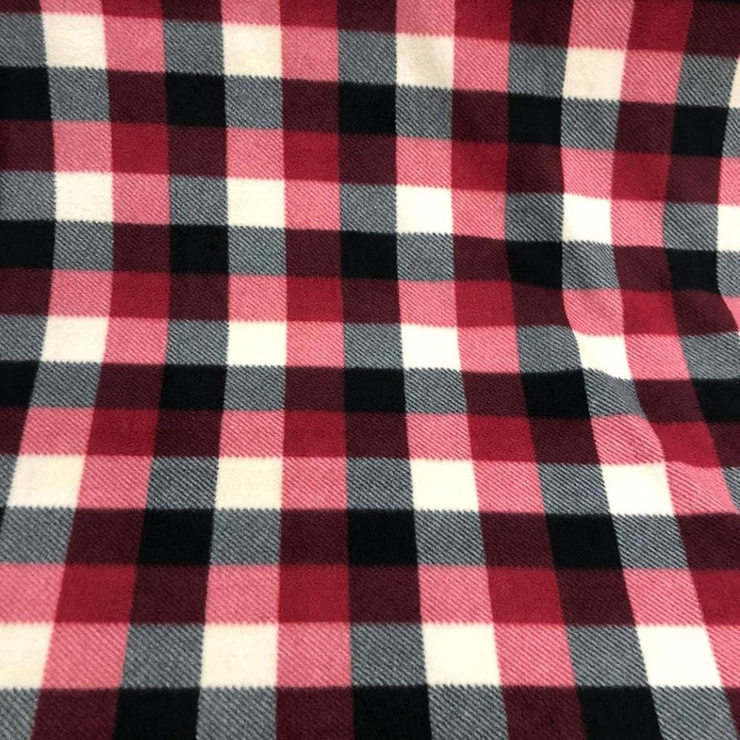 Red & Black Plaid - Anti Pill Theme Fleece Fabric, 60” Inches Wide – Sold By The Yard