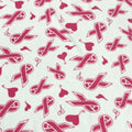 Pink Ribbon Prints - Anti Pill Theme Fleece Fabric, 60” Inches Wide – Sold By The Yard