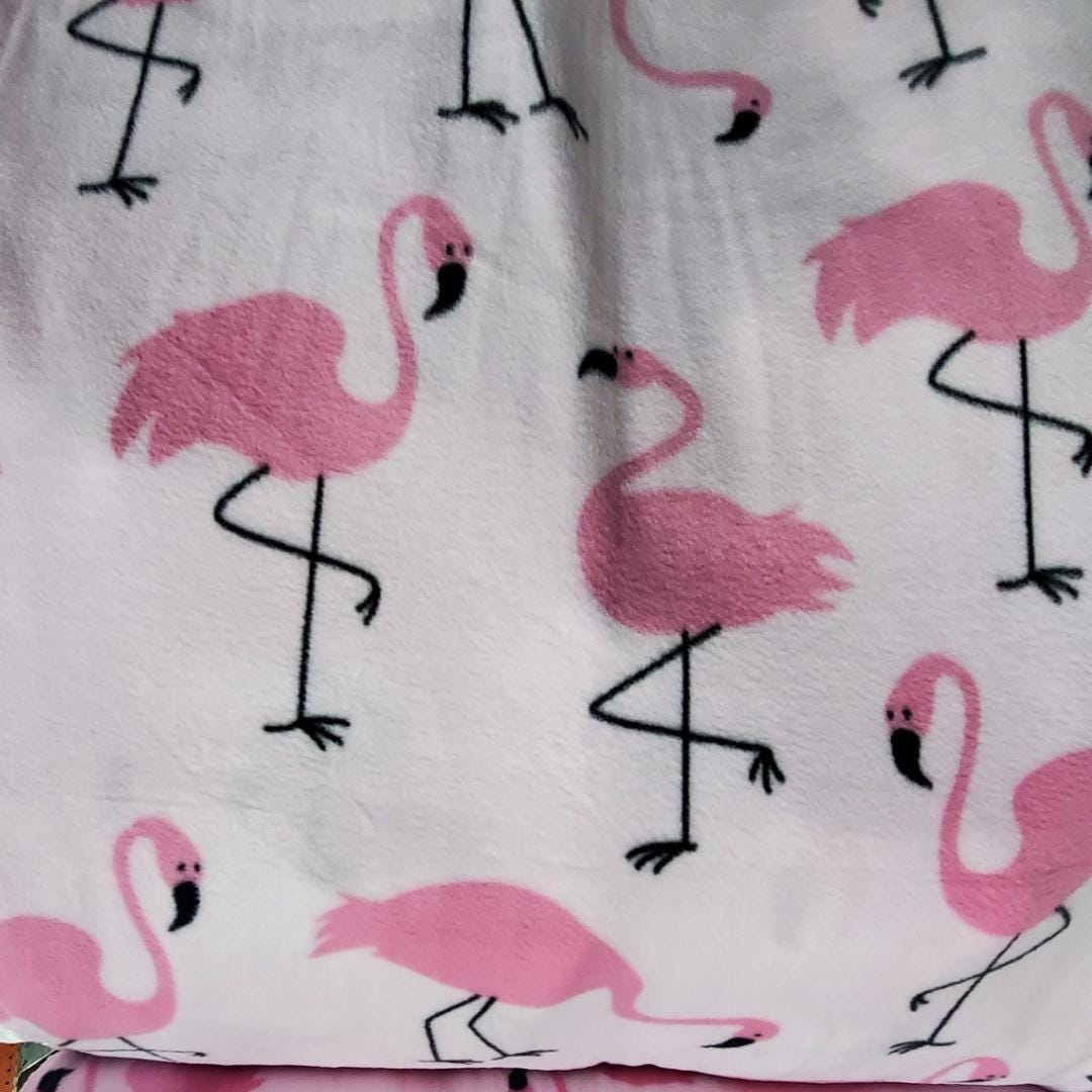 Pink Flamingo Prints - Anti Pill Theme Fleece Fabric, 60” Inches Wide – Sold By The Yard