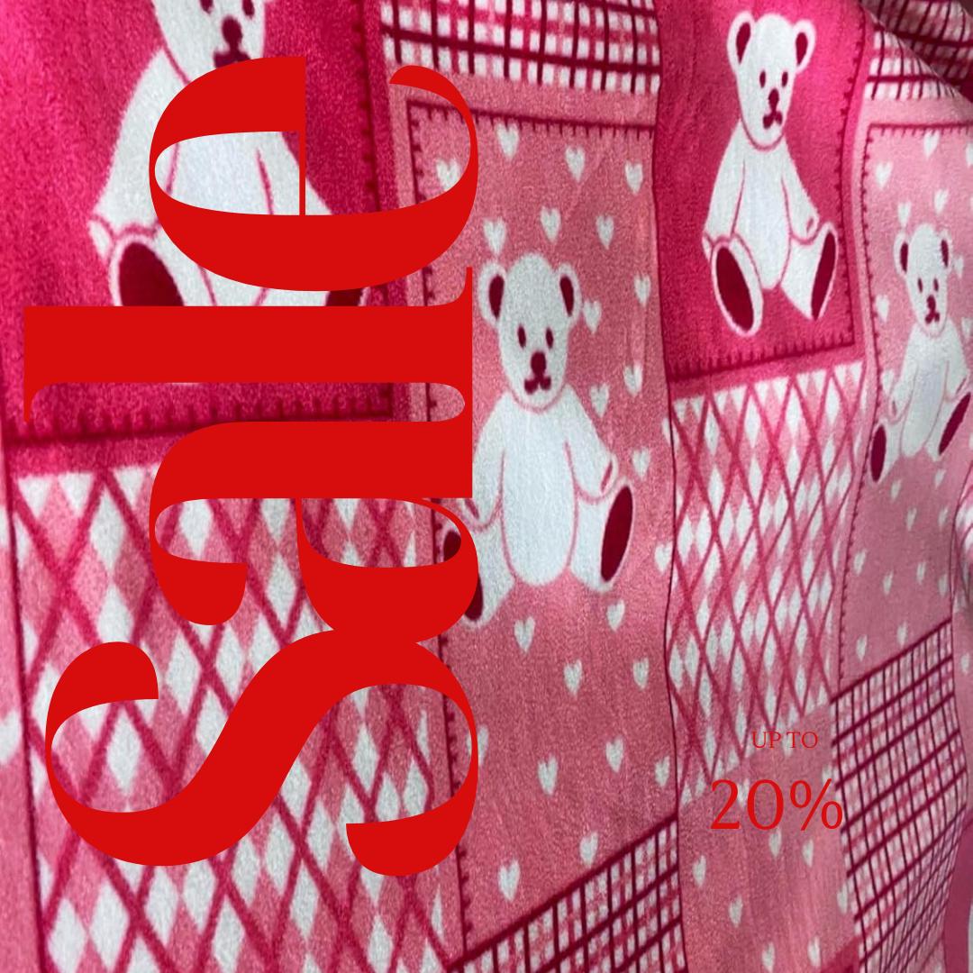 Teddy Bear Print - Anti Pill Theme Fleece Fabric, 60” Inches Wide – Sold By The Yard Fuchsia