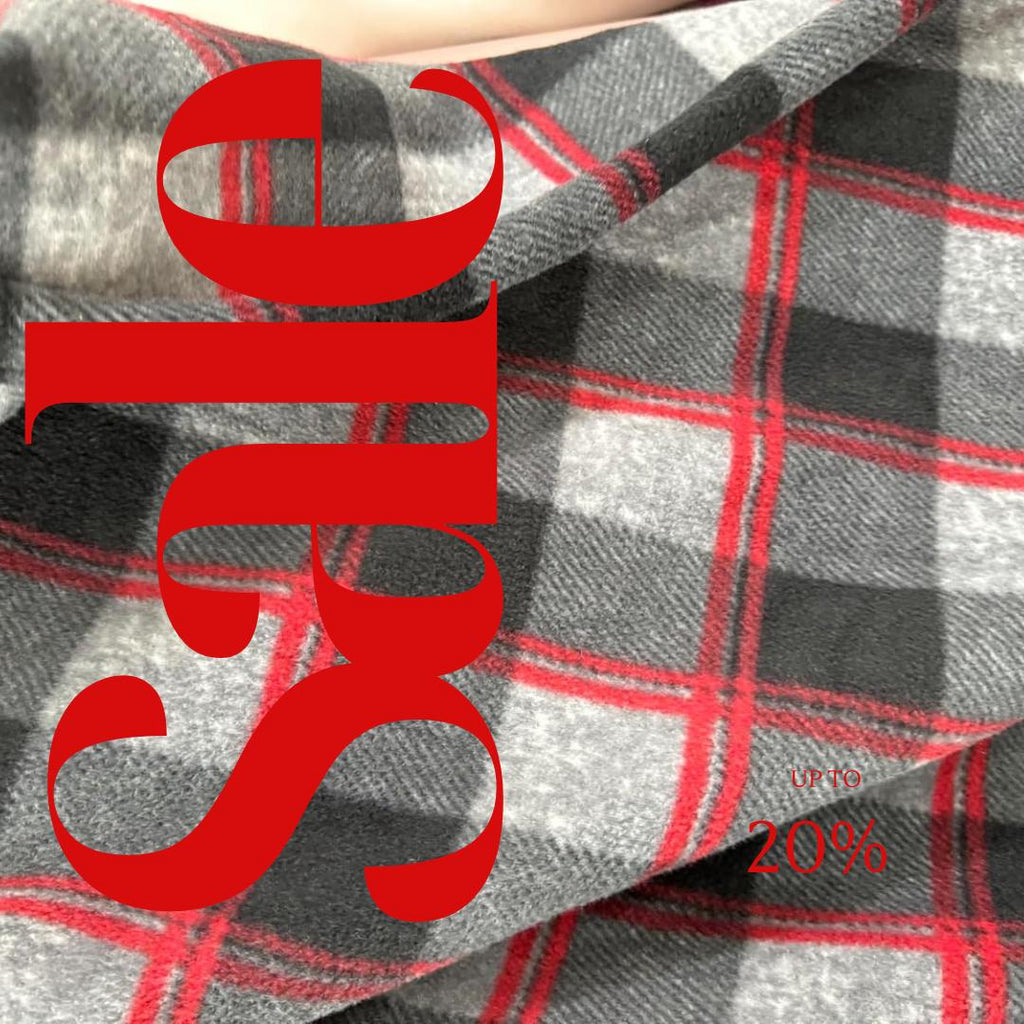 Plaid Checkered Print - Anti Pill Theme Fleece Fabric, 60” Inches Wide – Sold By The Yard. Gray & Silver