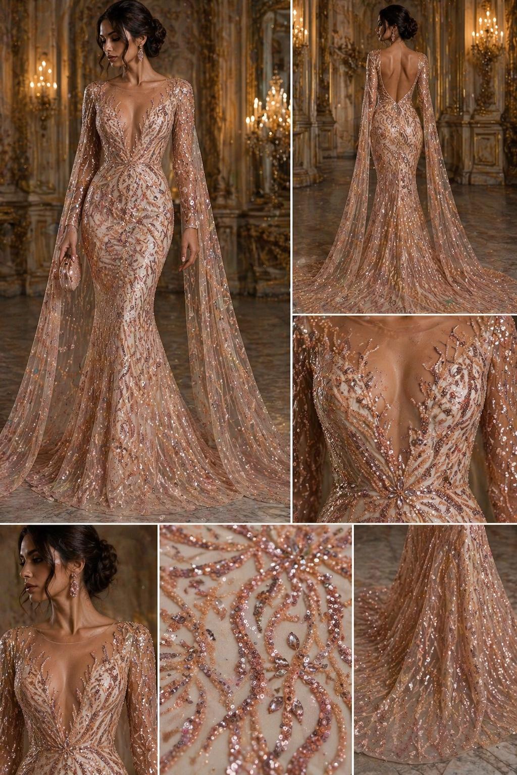 Luxurious Design Lace - Blush - 3D Beaded Design with Embroidered Sequins and Beads On a Mesh Lace Fabric for Prom Dress By The Yard