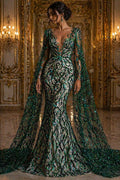 Luxurious Design Lace - Hunter - 3D Beaded Design with Embroidered Sequins and Beads On a Mesh Lace Fabric for Prom Dress By The Yard