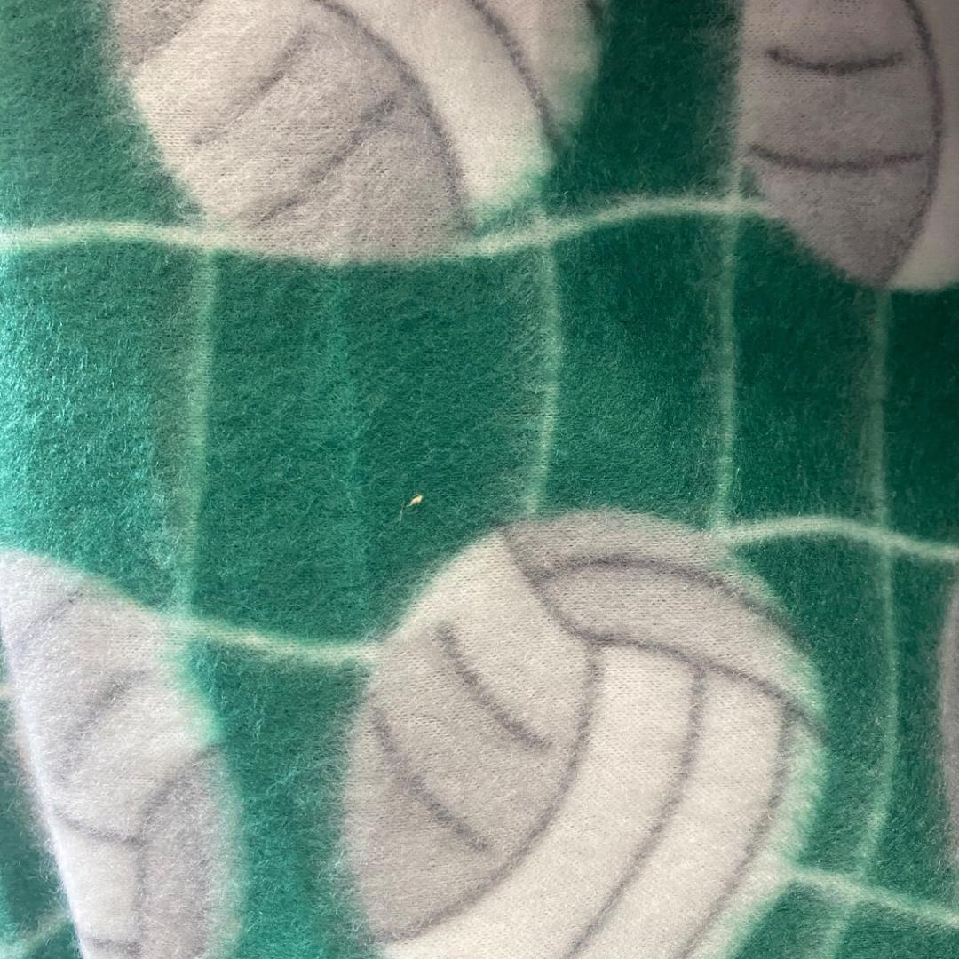 Green Volleyball Print- Anti Pill Theme Fleece Fabric, 60” Inches Wide – Sold By The Yard