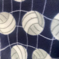 Navy Volleyball Print- Anti Pill Theme Fleece Fabric, 60” Inches Wide – Sold By The Yard