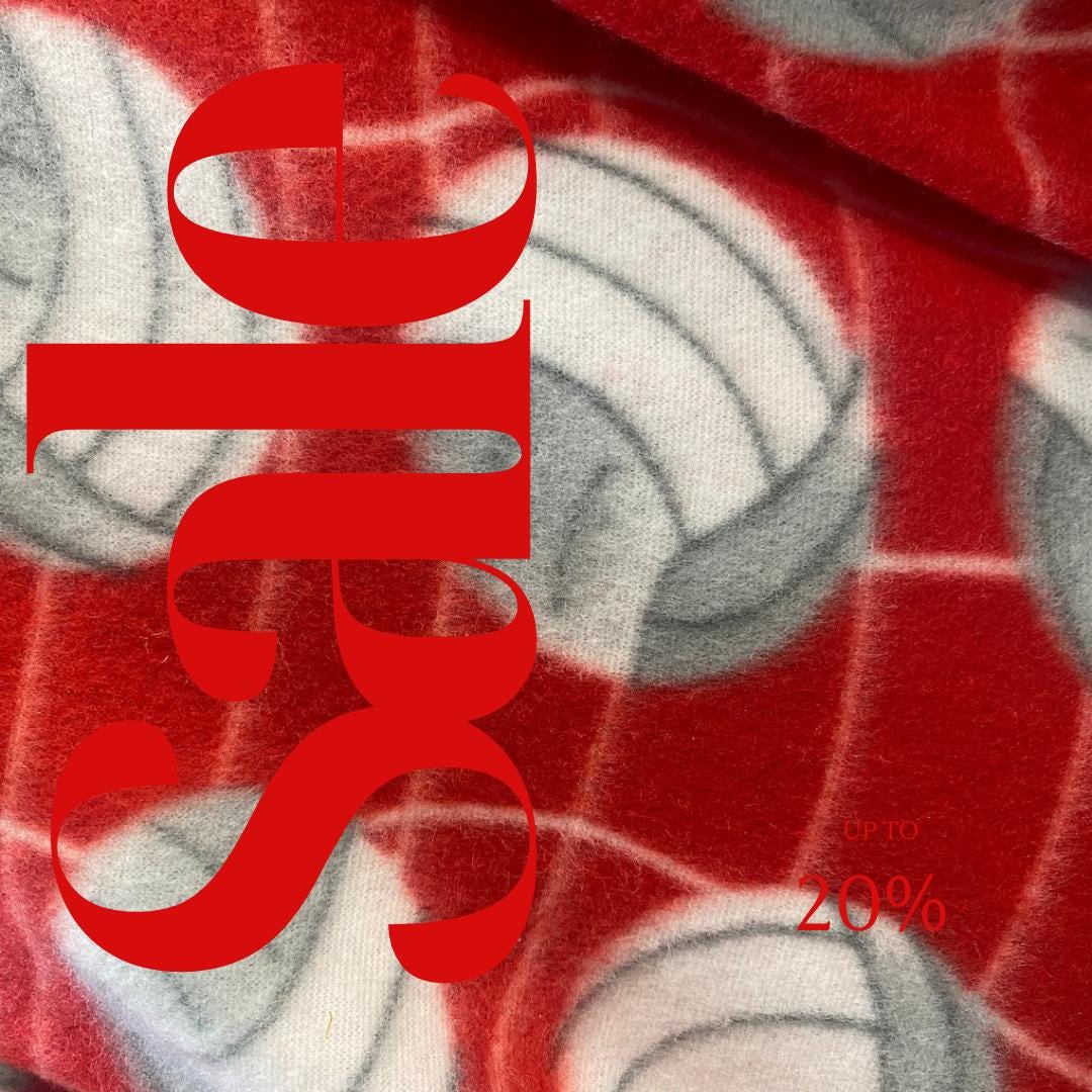 Red Volleyball Print- Anti Pill Theme Fleece Fabric, 60” Inches Wide – Sold By The Yard