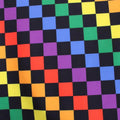 Rainbow Checkers Black - 4 Way Stretch Fabric By The Yard - 60" Wide Spandex Fabric - Thick and Heavy Spandex Fabric