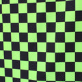 Neon Checkers Green/Black - 4 Way Stretch Fabric By The Yard - 60" Wide Spandex Fabric - Thick and Heavy Spandex Fabric